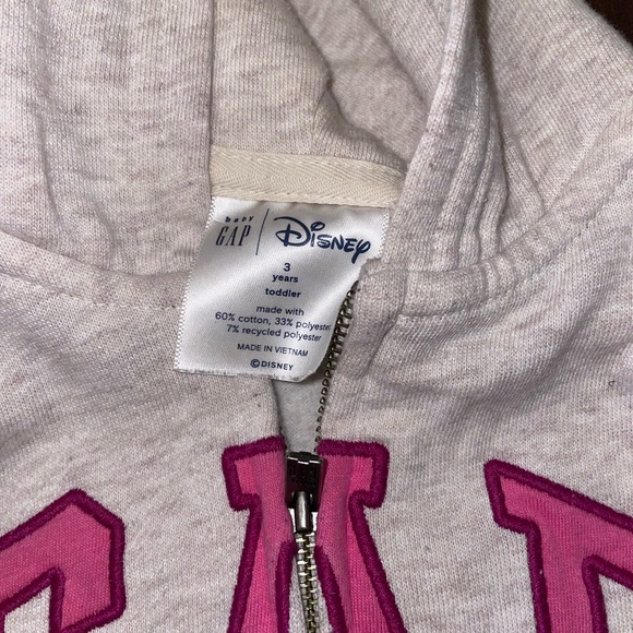 GAP Kids Gray Hoodie with Pink and Yellow Accents - Picture 3 of 6